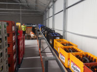 Rolbanen in drankencentrale